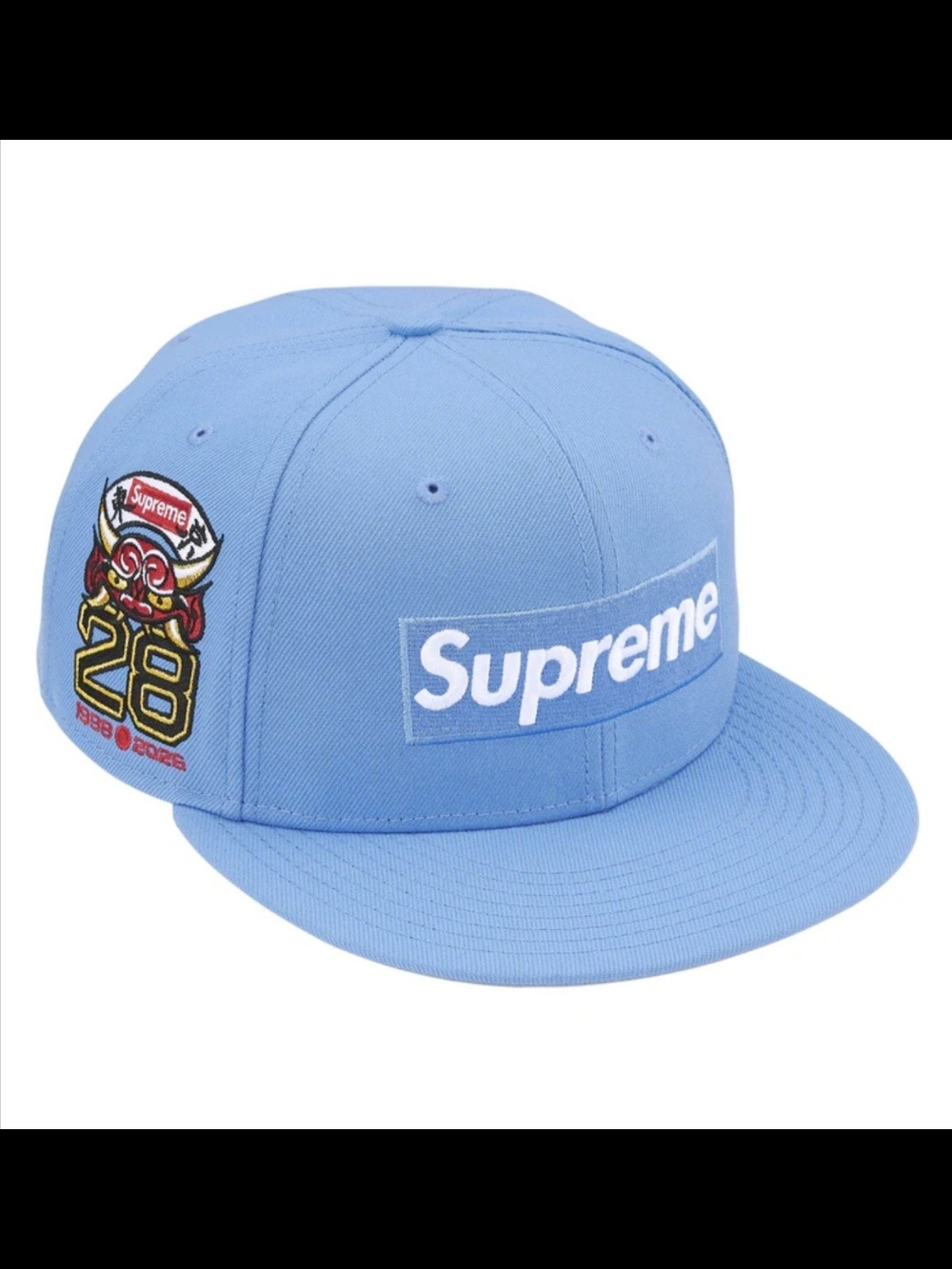 Supreme Kids Light Blue Logo Snapback with Side Embroidery